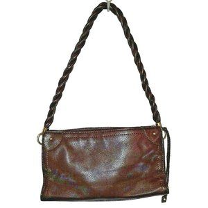 Relic by Fossil Brown vegan leather purse handbag zip top shoulder twisted strap